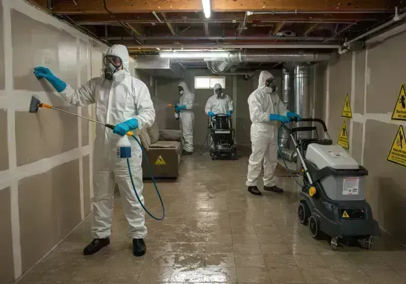 Basement Moisture Removal and Structural Drying process in Pine Lawn, MO